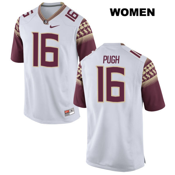 Women's NCAA Nike Florida State Seminoles #16 Jacob Pugh College White Stitched Authentic Football Jersey KBA7069QC